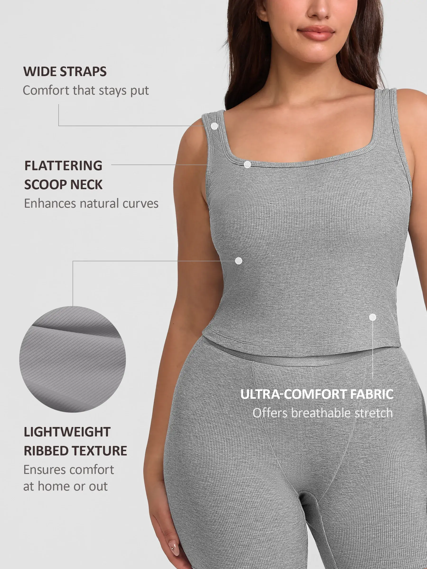 Feelingirl Breathable Ribbed Sleeveless Tank Top - Image 12