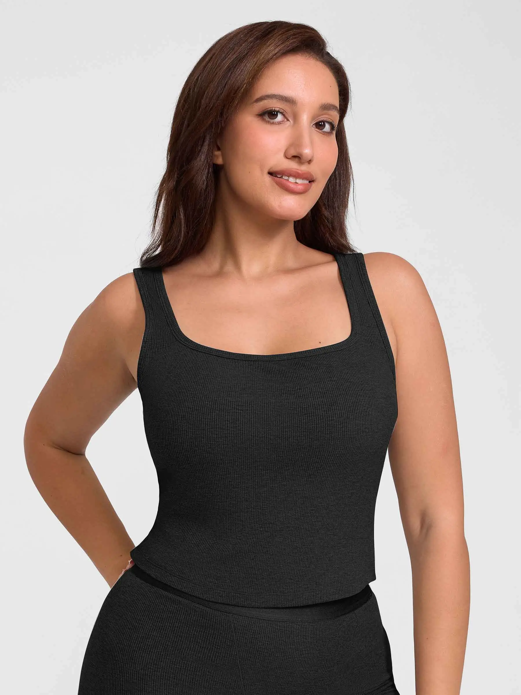 Feelingirl Breathable Ribbed Sleeveless Tank Top - Image 19