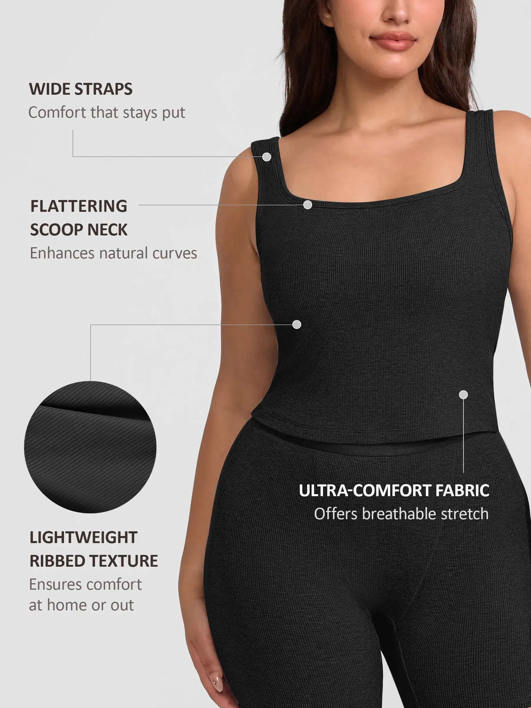 Feelingirl Breathable Ribbed Sleeveless Tank Top - Image 20