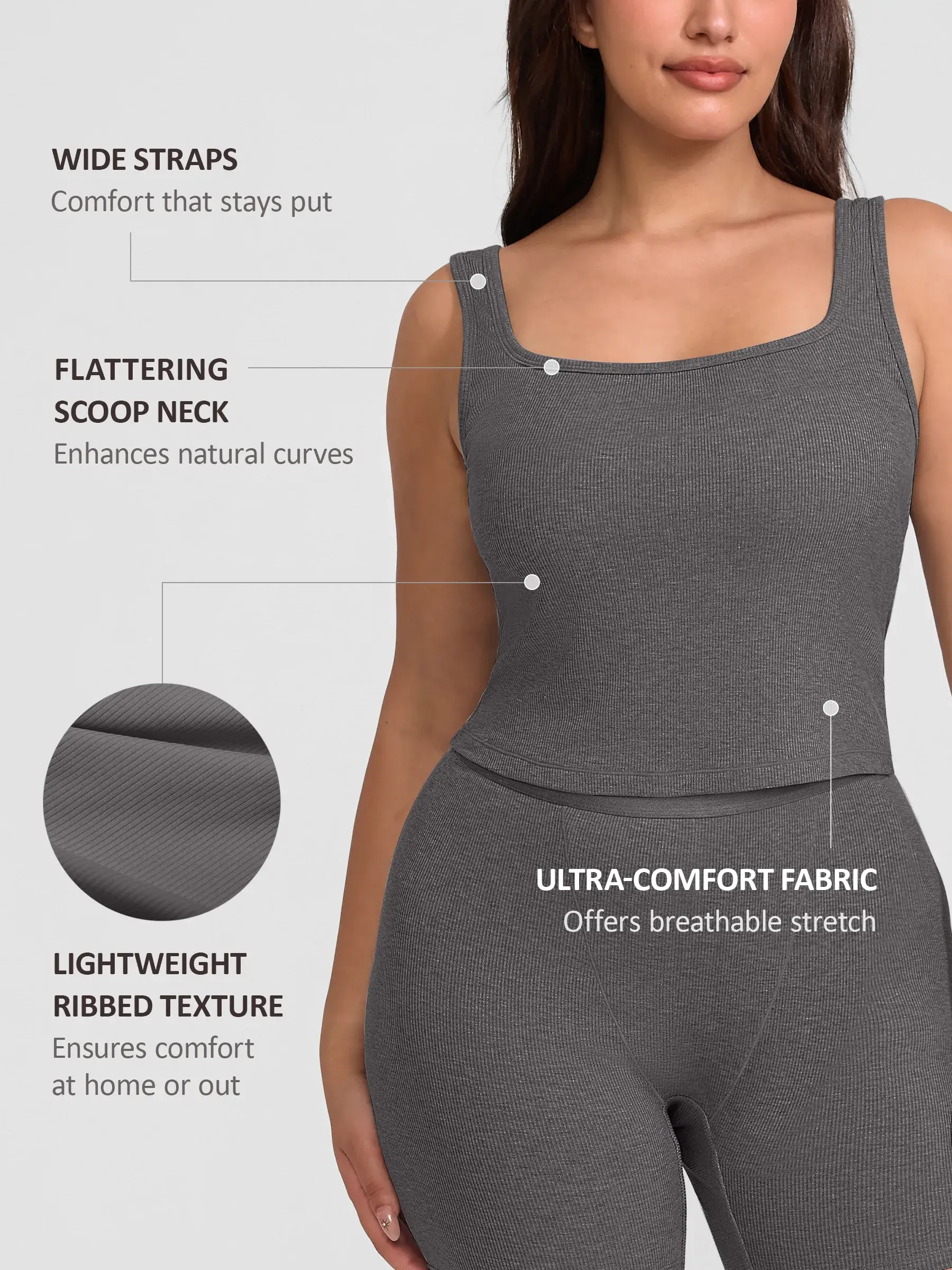 Feelingirl Breathable Ribbed Sleeveless Tank Top - Image 29