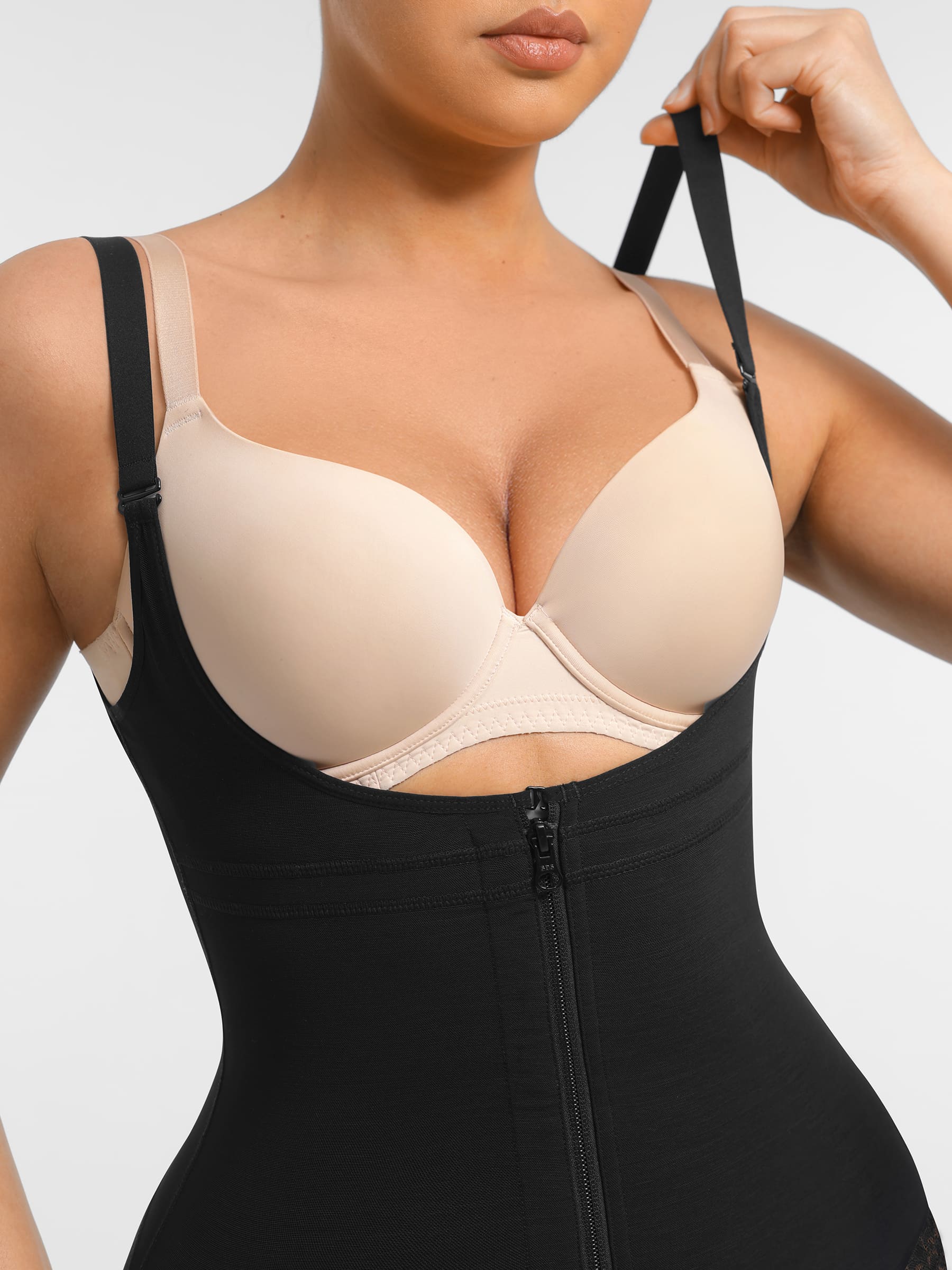 Feelingirl U-Plunge Front Adjustable Zipper Shapewear - Image 12