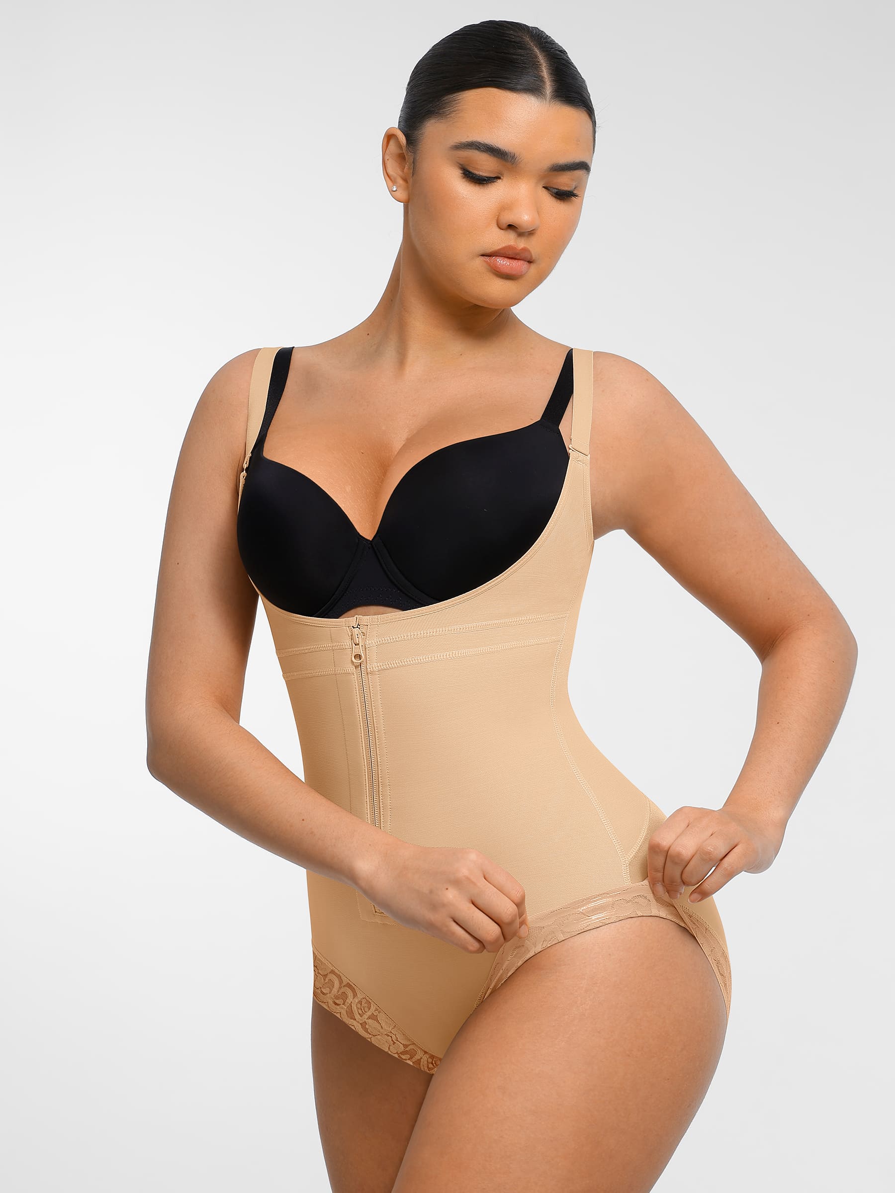 Feelingirl U-Plunge Front Adjustable Zipper Shapewear - Image 17