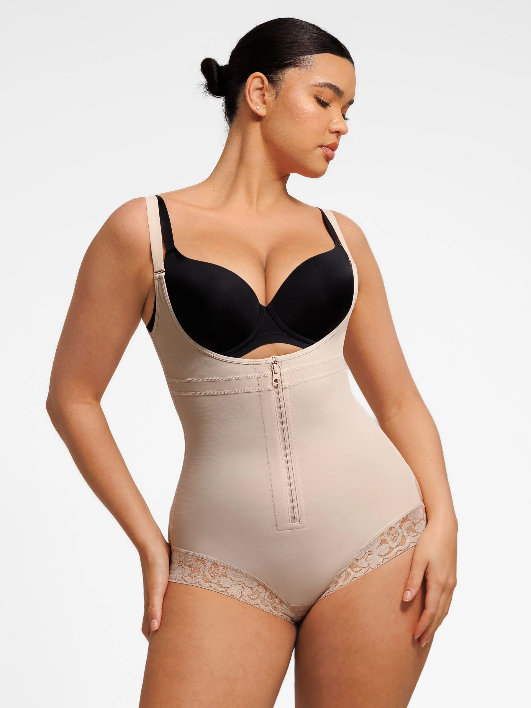 Feelingirl U-Plunge Front Adjustable Zipper Shapewear - Image 3