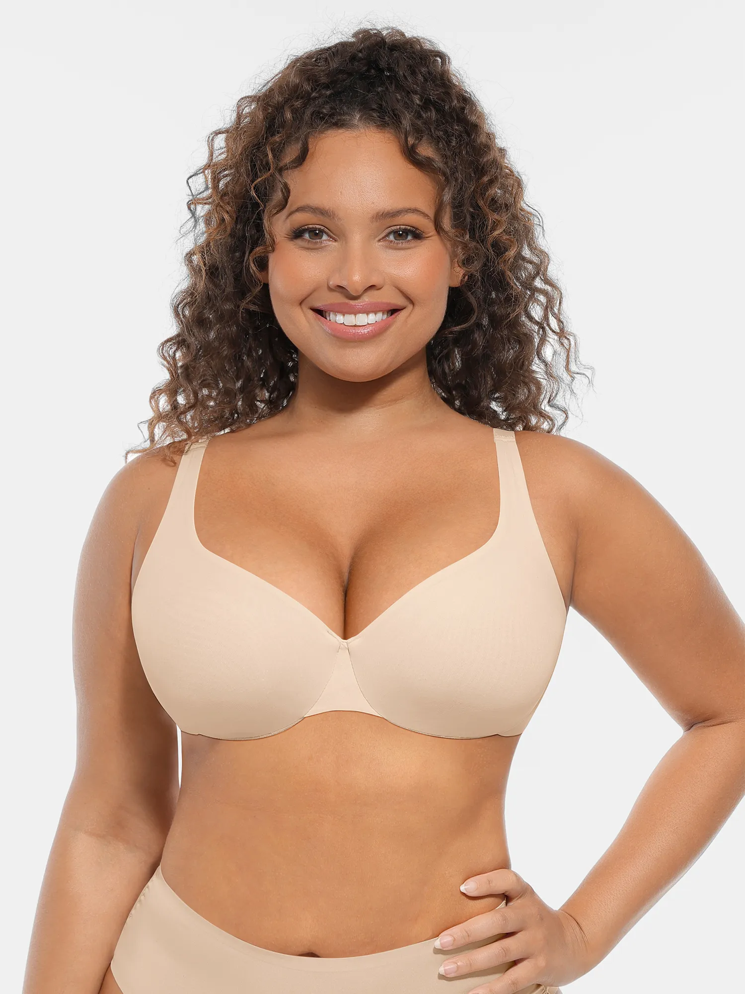 Feelingirl Unpadded Underwired Deep V-Neck Side Support Bra Bundle - Image 36