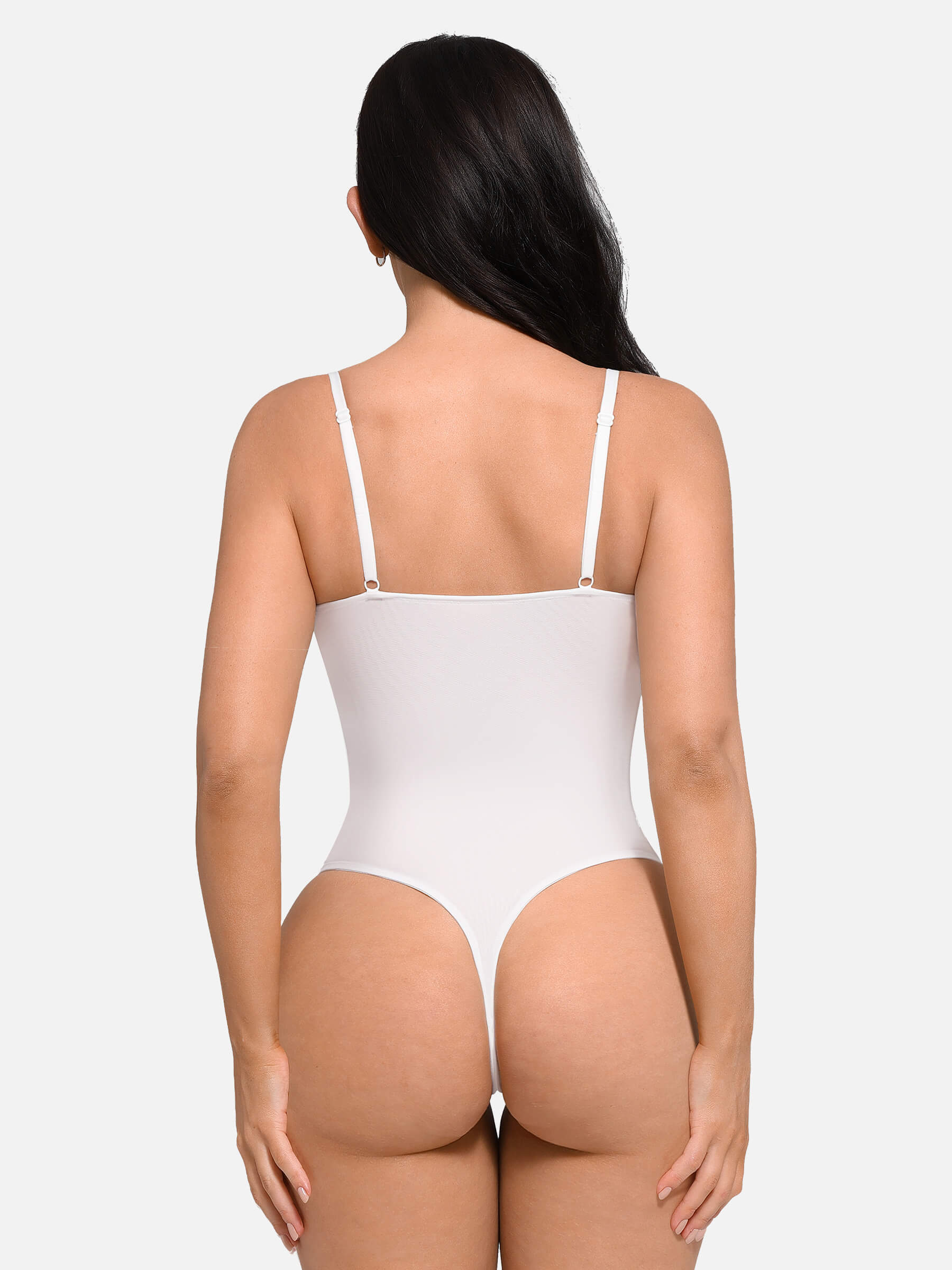 Feelingirl V Neck Elegant Lace Shaping Thongs Bodysuit - Image 4