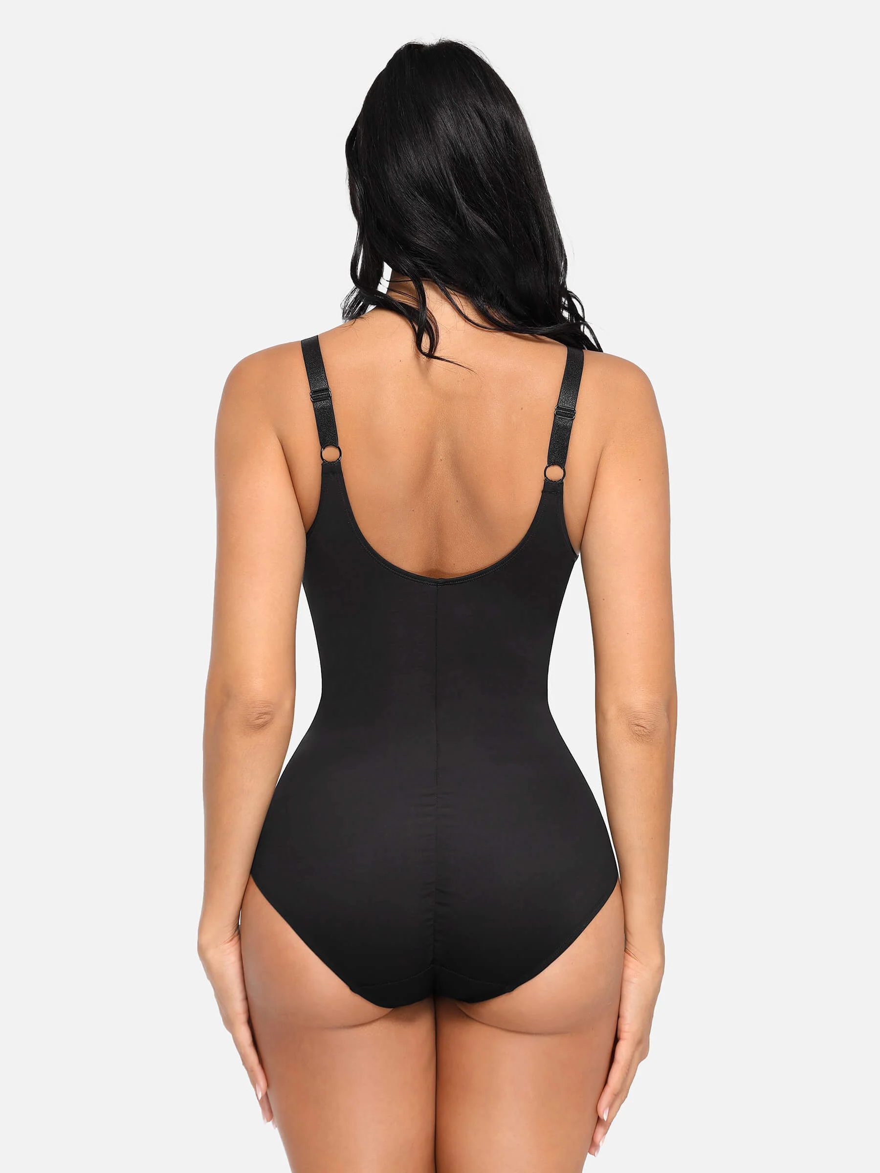 Feelingirl V Neck Tummy Control Shaping Bodysuit - Image 85