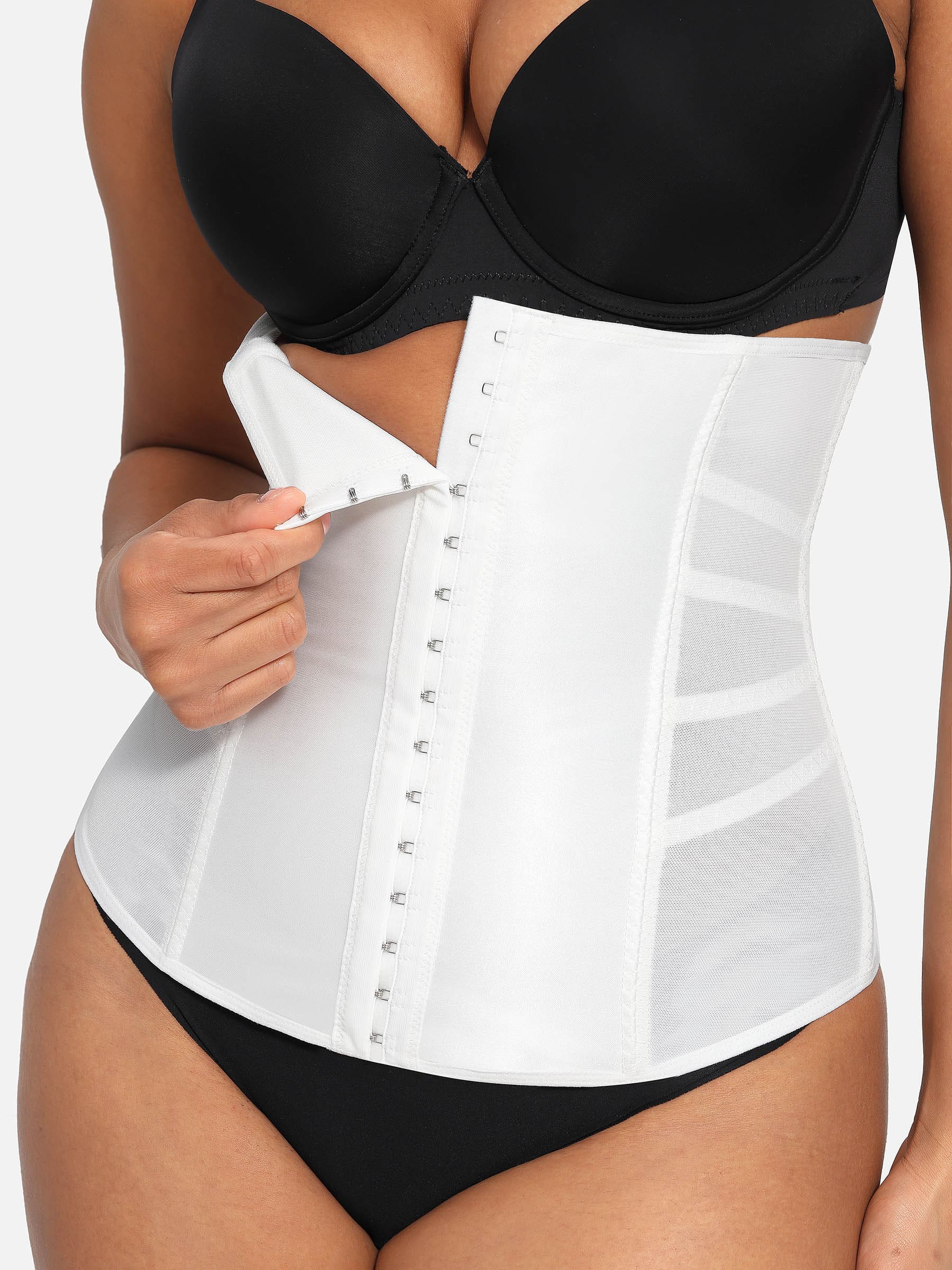 Feelingirl Waist Trainer for Women – Mesh Corset Body Shaper with Steel Bones - Image 5