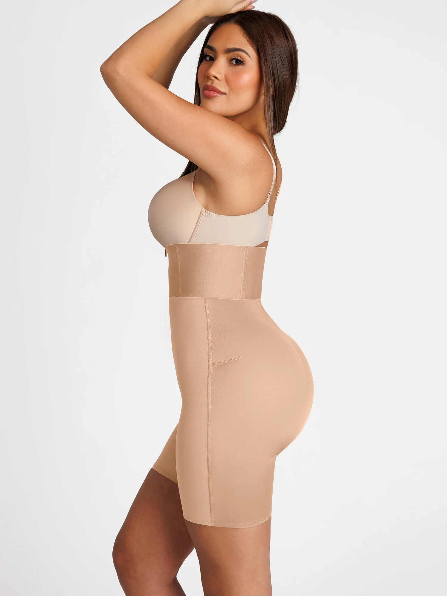 Feelingirl Wide Waistband Tummy Control Butt Lifting Shaping Shorts - Image 12