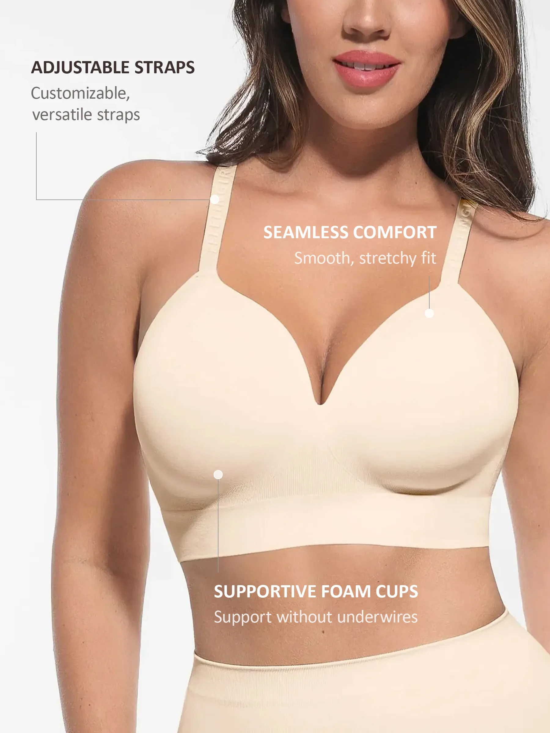 Feelingirl Wireless Adjustable Push-Up Full Coverage Bra - Image 16