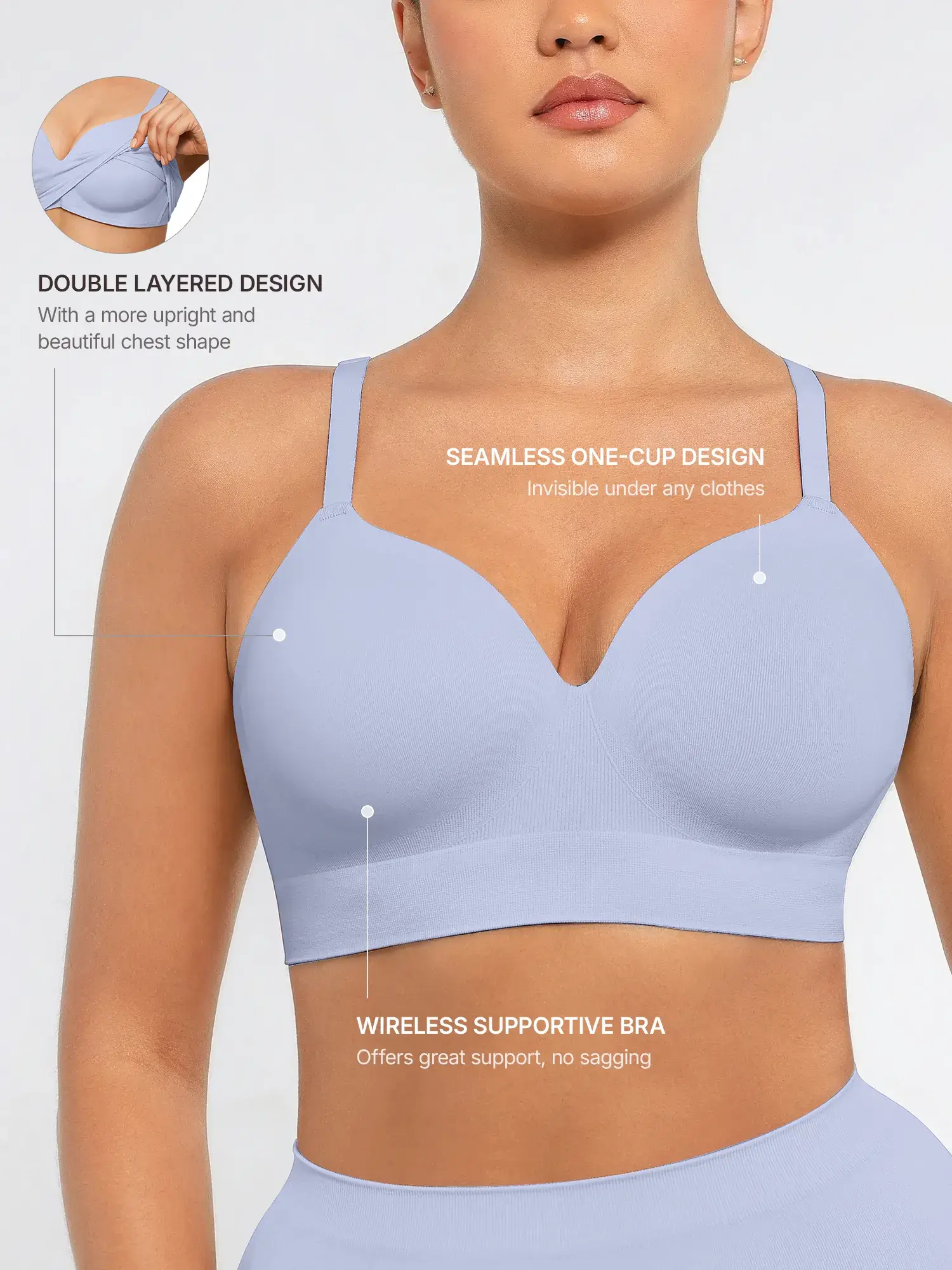 Feelingirl Wireless Push-Up Seamless Comfort Full Coverage Bra - Image 54