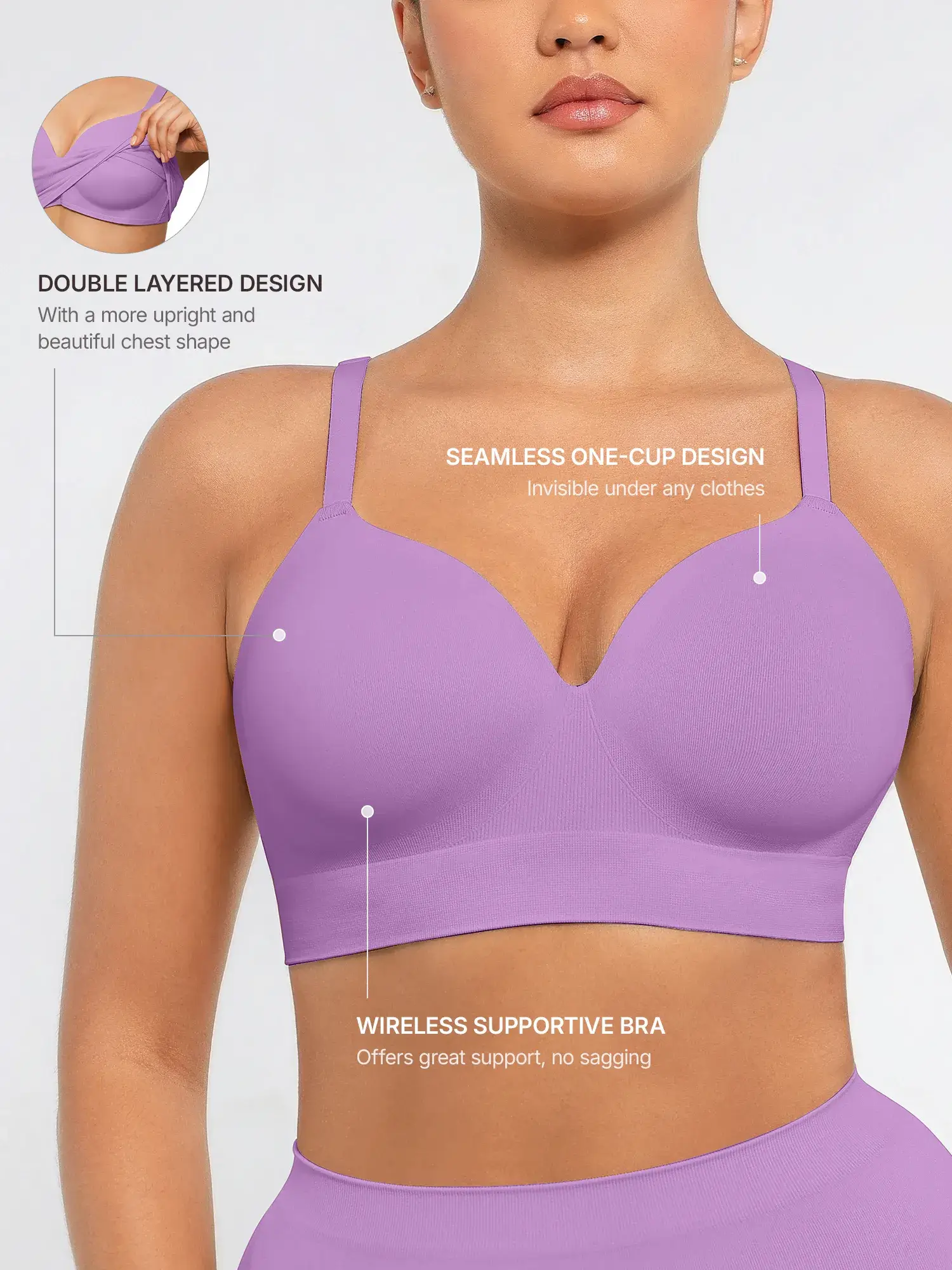 Feelingirl Wireless Push-Up Seamless Comfort Full Coverage Bra - Image 63