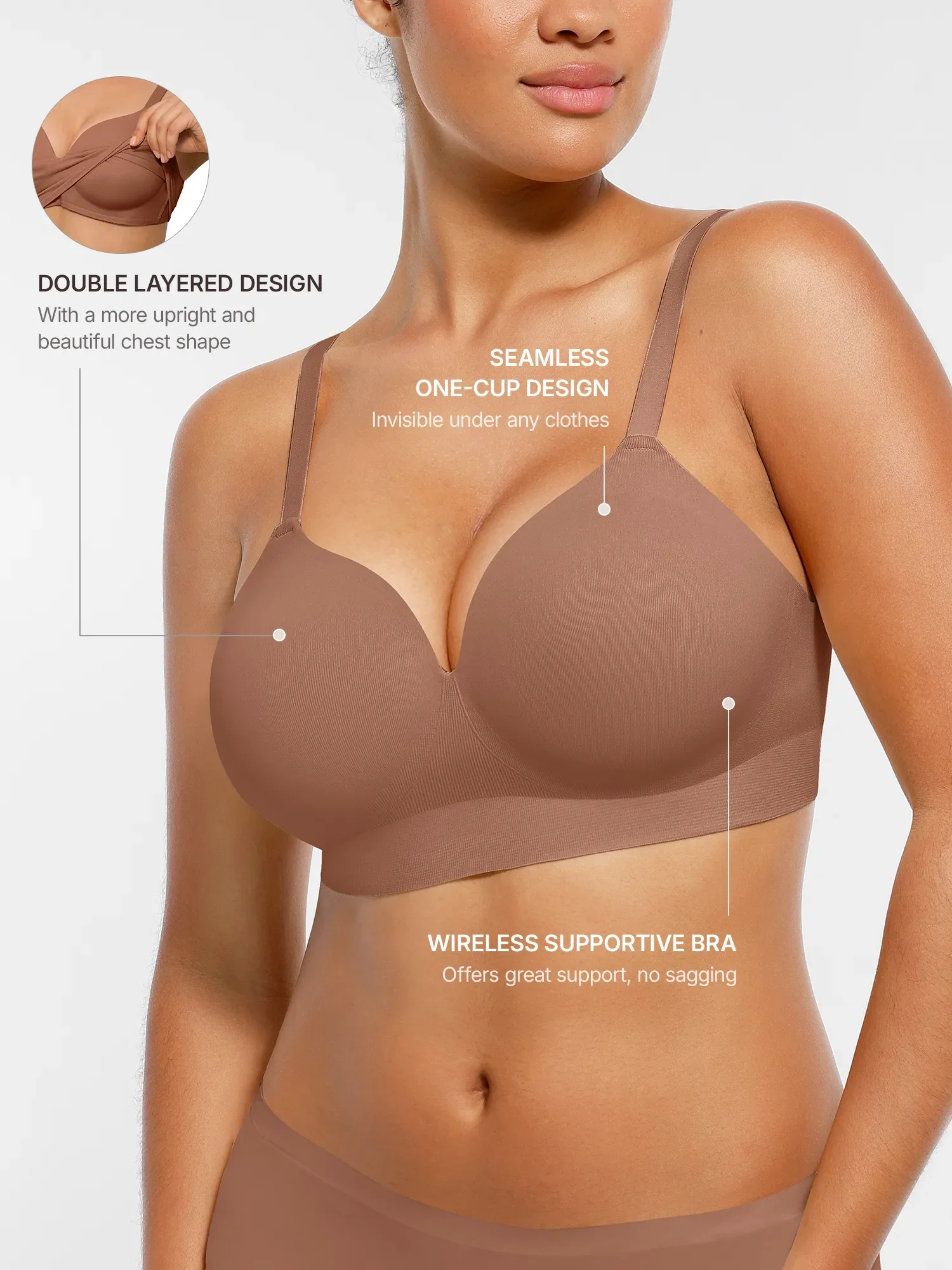 Feelingirl Wireless Seamless Push-Up V-neck Bra - Image 11
