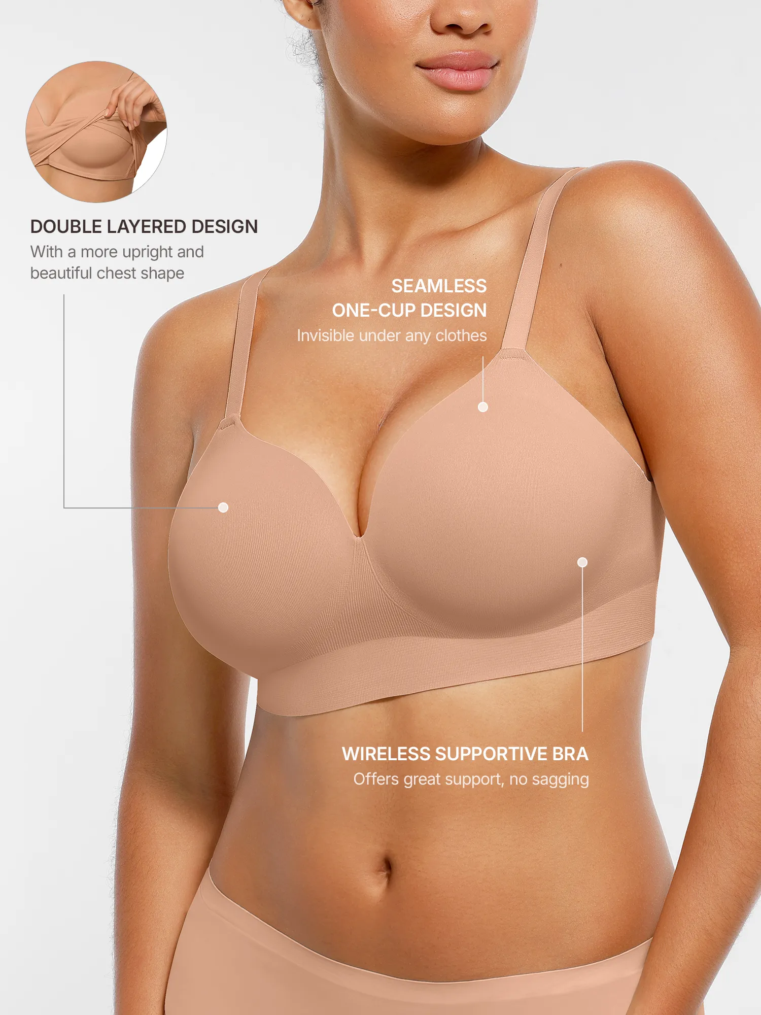 Feelingirl Wireless Seamless Push-Up V-neck Bra - Image 20