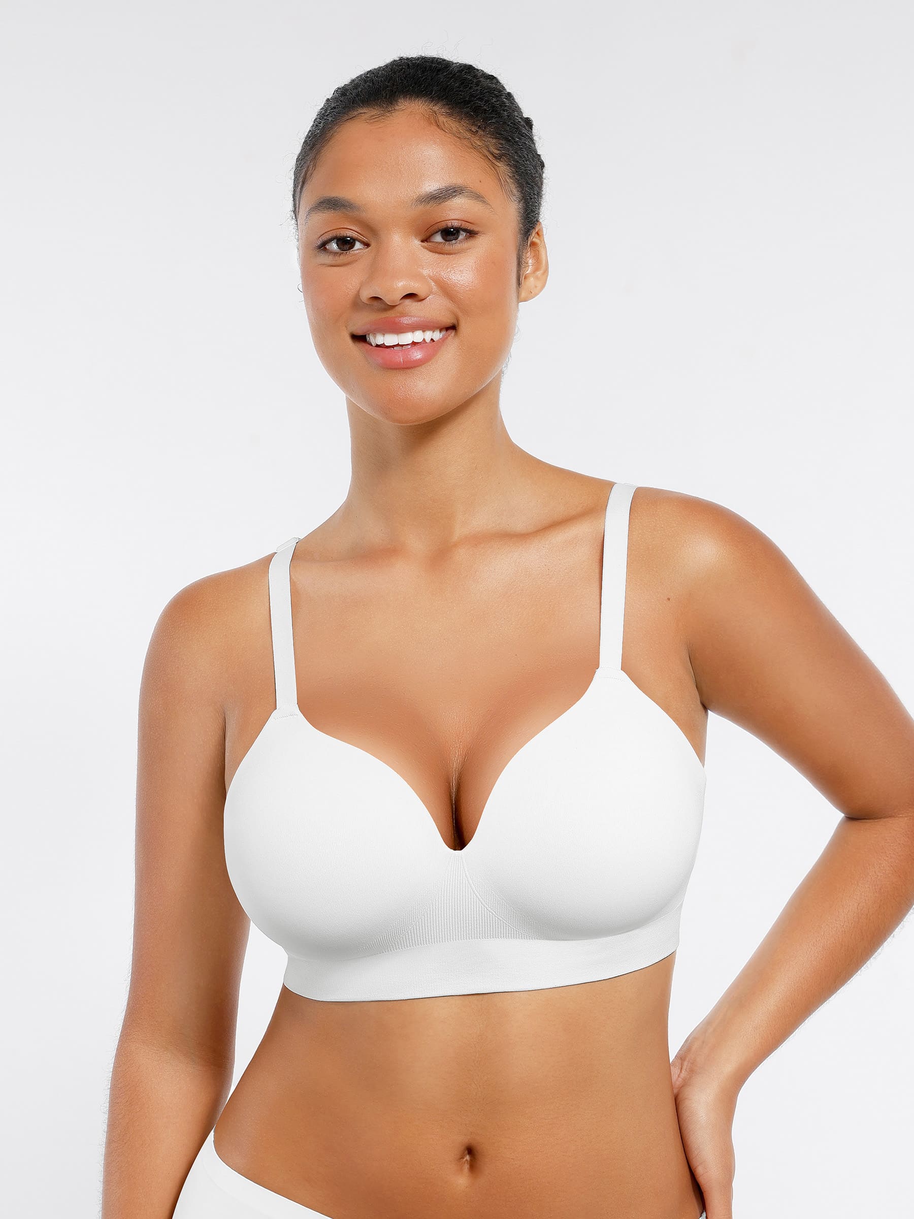 Feelingirl Wireless Seamless Push-Up V-neck Bra - Image 29