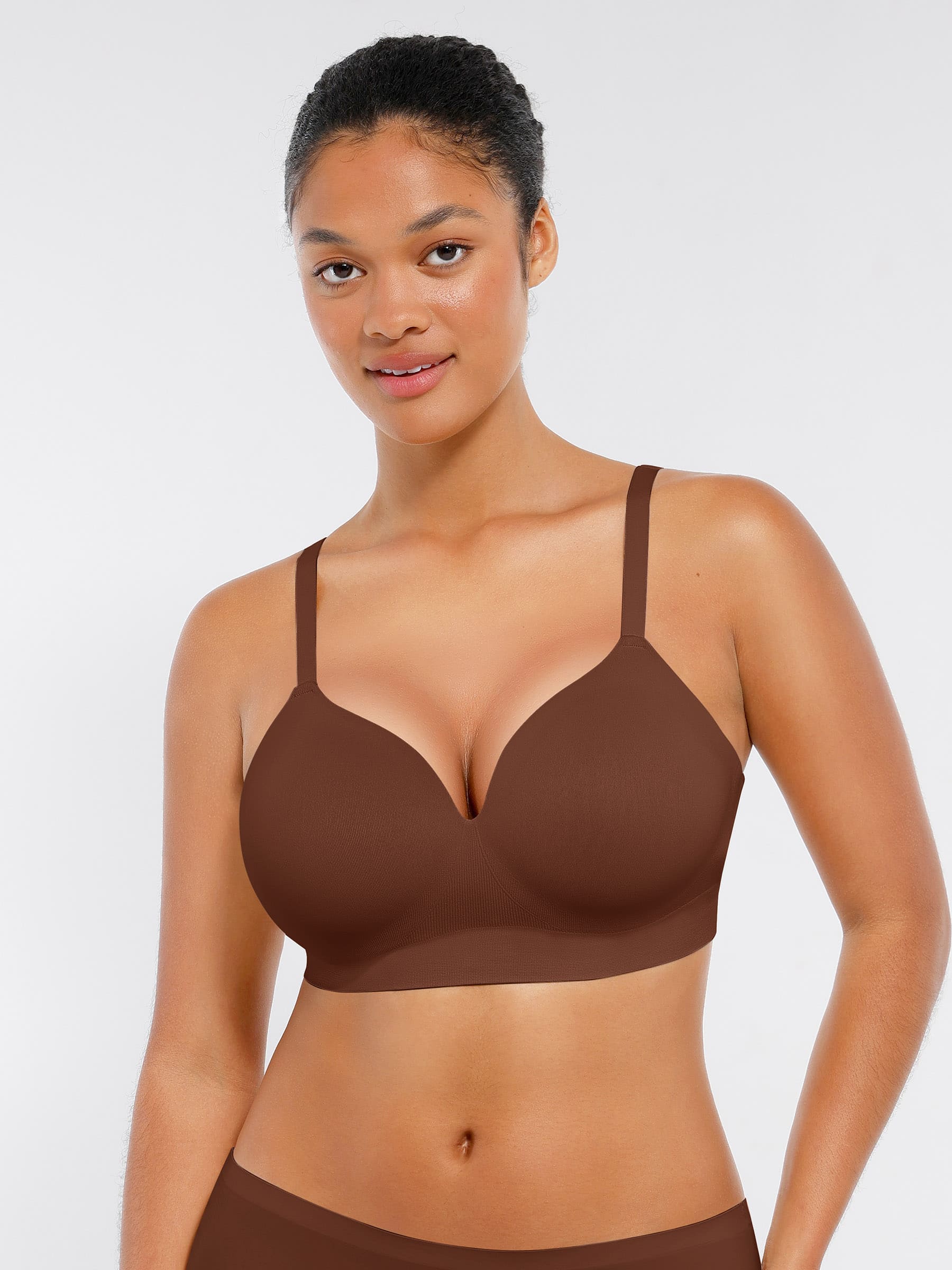 Feelingirl Wireless Seamless Push-Up V-neck Bra - Image 47