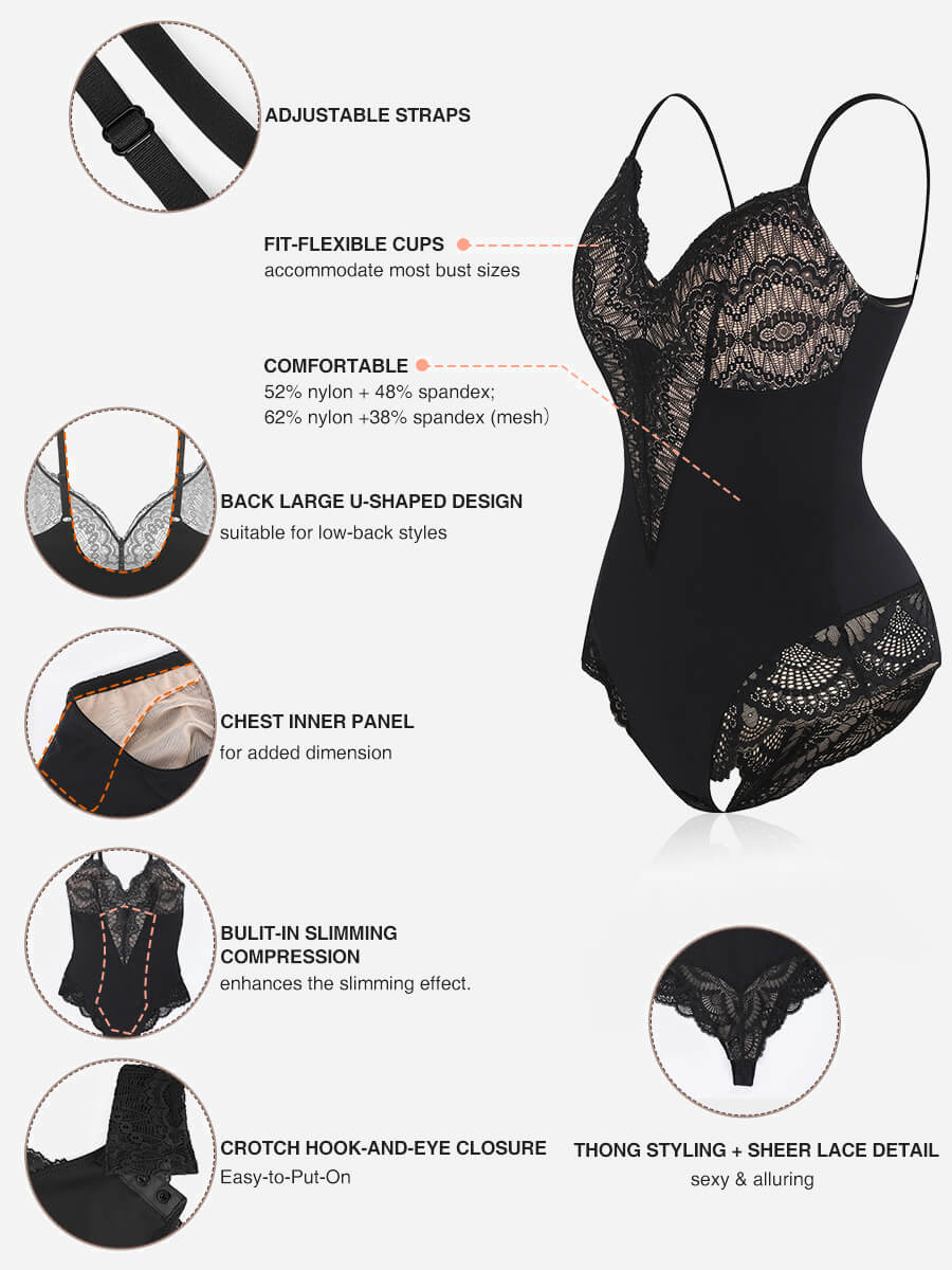 Feelingirl Low-back Ultra-versatile Lace Bodysuit - Image 7