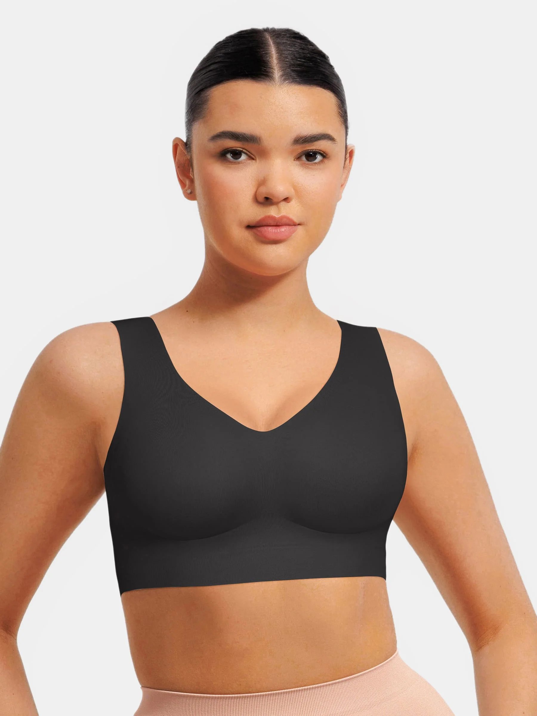 Feelingirl Seamless V Neck Comfort Fit Everyday Bra - Image 3