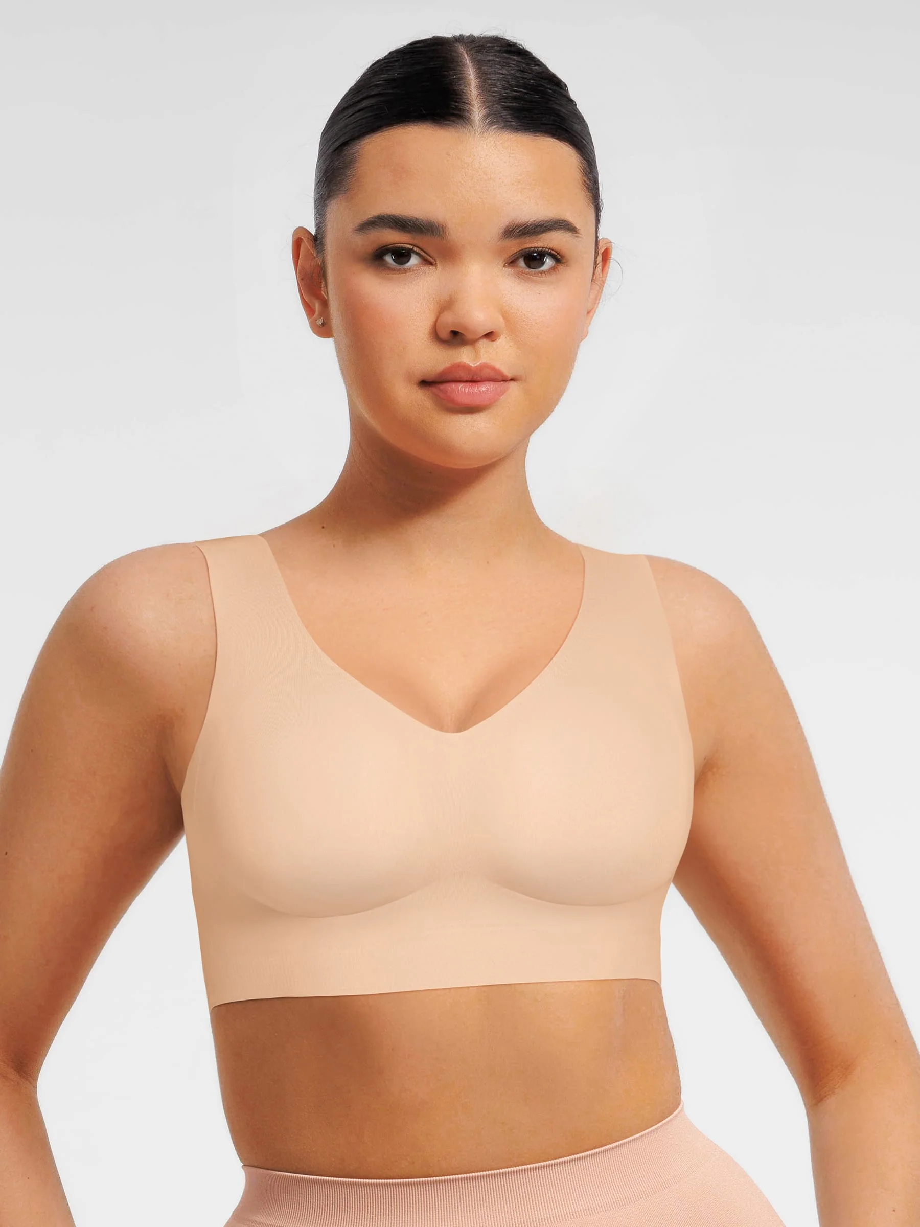 Feelingirl Seamless V Neck Comfort Fit Everyday Bra - Image 6