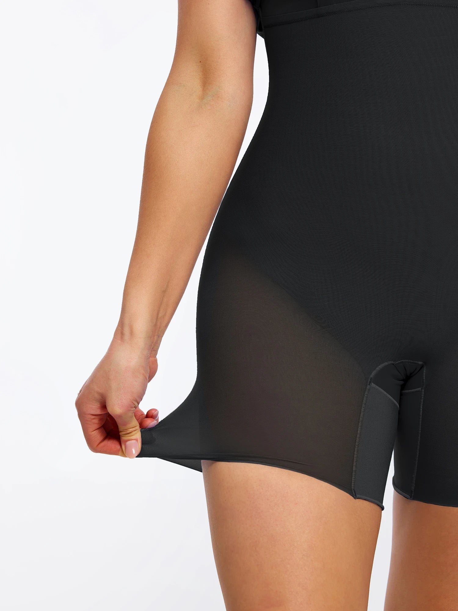 Popilush Shapewear Cut-in Square Neck Sculpting Midi Dress - Image 11