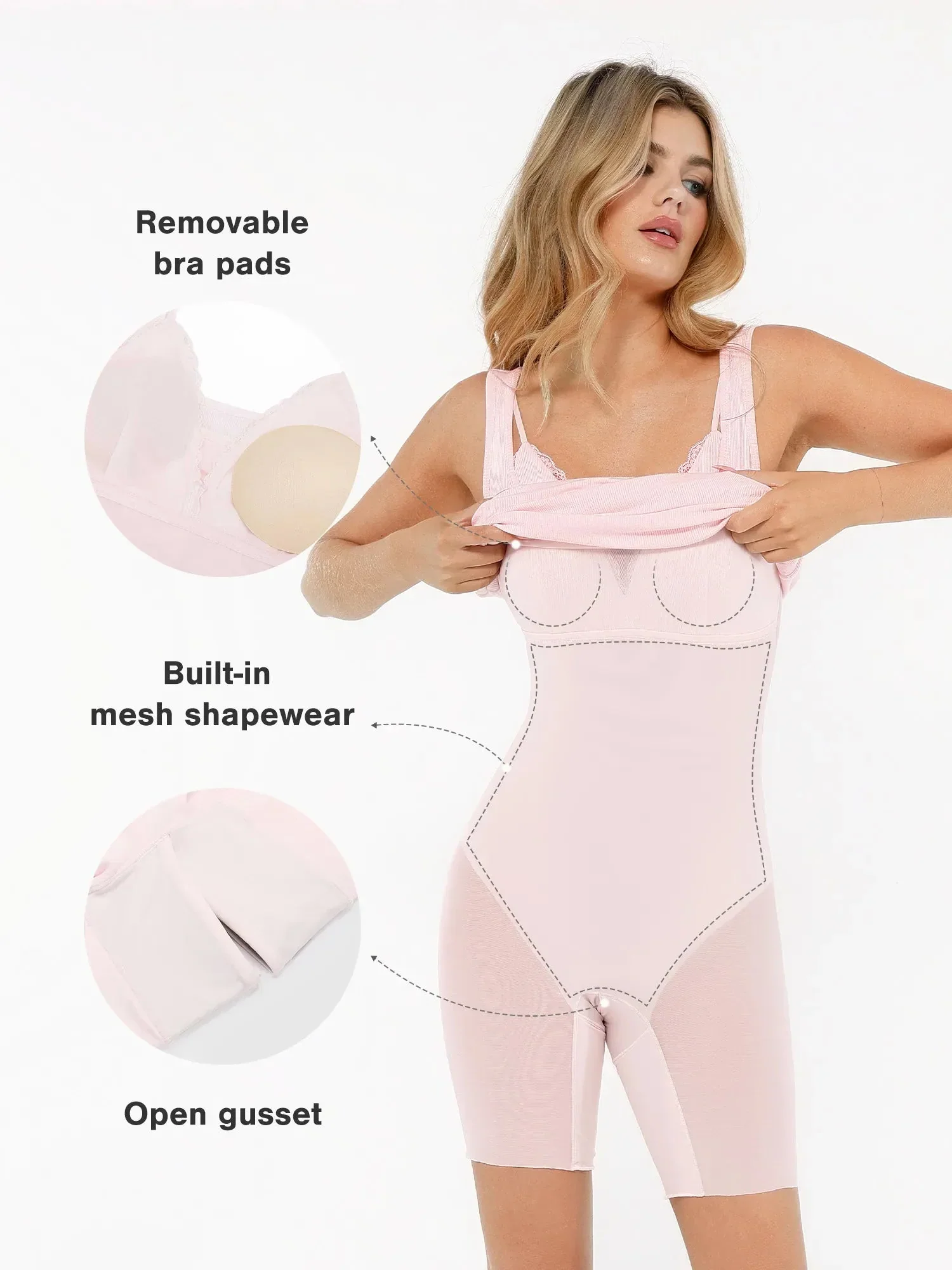 Popilush Shapewear Modal Sculpting Inner Lace Cami Mini Dress - Image 23